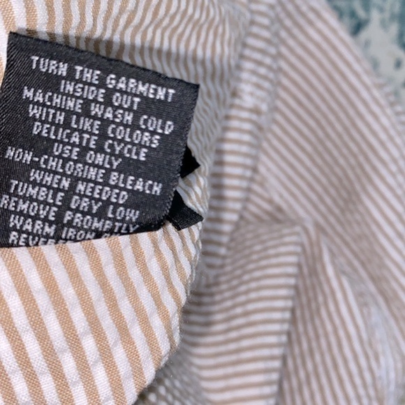 Live a Little tan and white striped jacket size medium - Picture 4 of 5